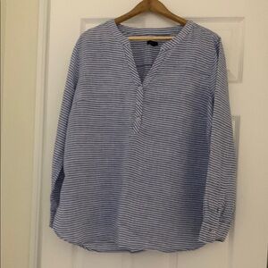 Blue Striped women’s linen Shirt